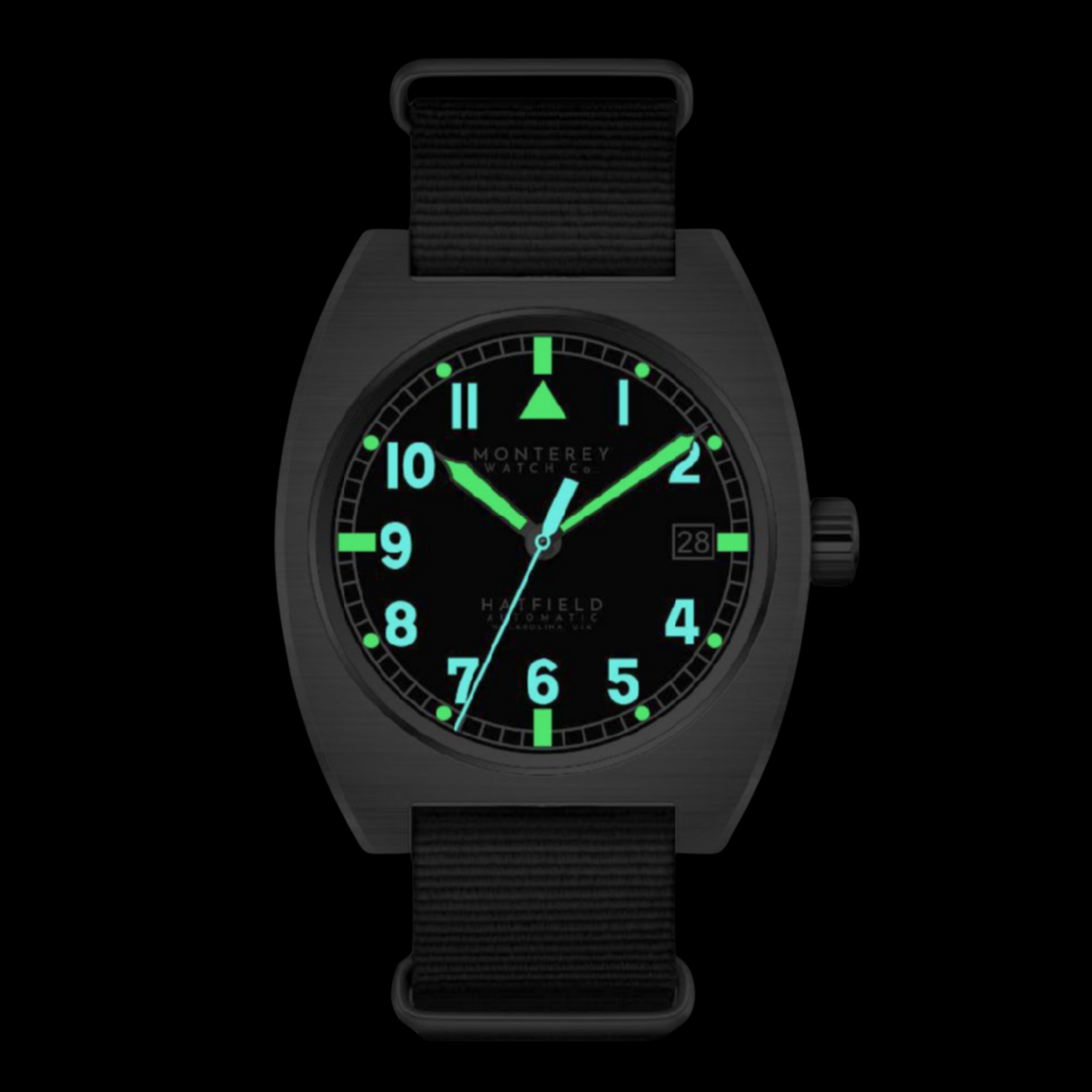 Monterey Watch Co Hatfield with classic white dial and refined minimal styling.