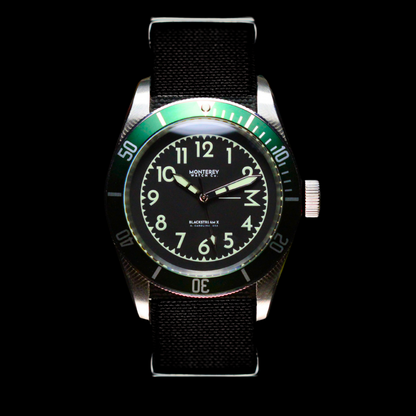 Monterey Watch Co Blackstream X Luna SW with moonphase and sleek silver accents.