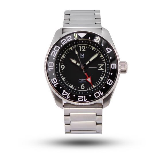 Elegant Blackstream 42 GMT Luxury Watch by Monterey Watch Co