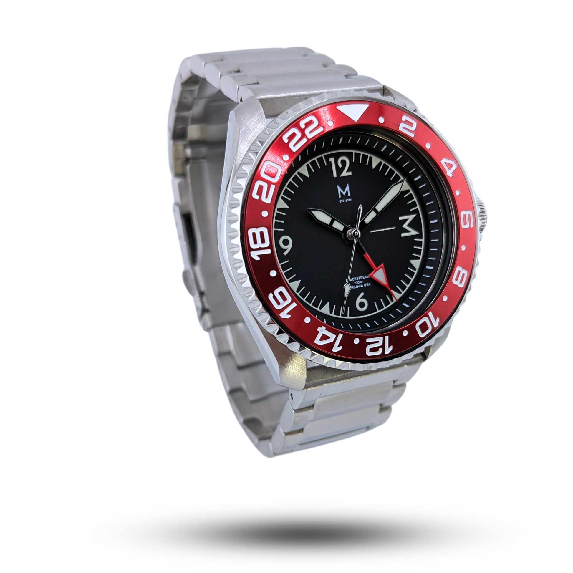 Elegant Blackstream 42 GMT Luxury Watch by Monterey Watch Co