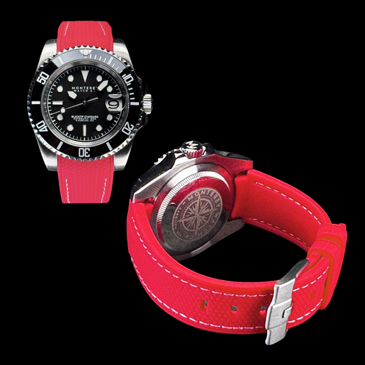 Monty Rubber Strap - Red (20mm)